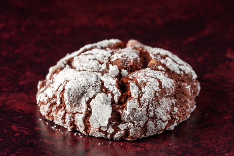 Nutella calzone dessert pizza with powdered sugar
