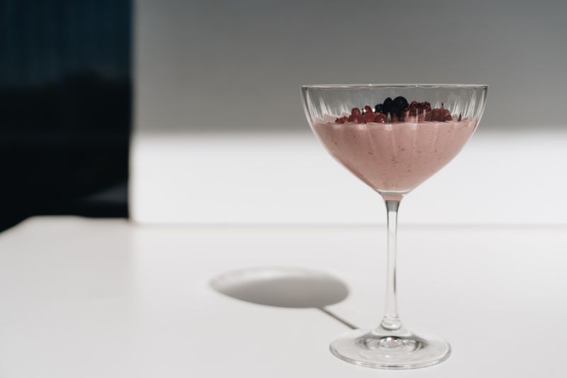 Panna cotta with berry compote Italian dessert