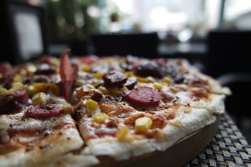 Spicy Diavola pizza with spicy salami and chili oil