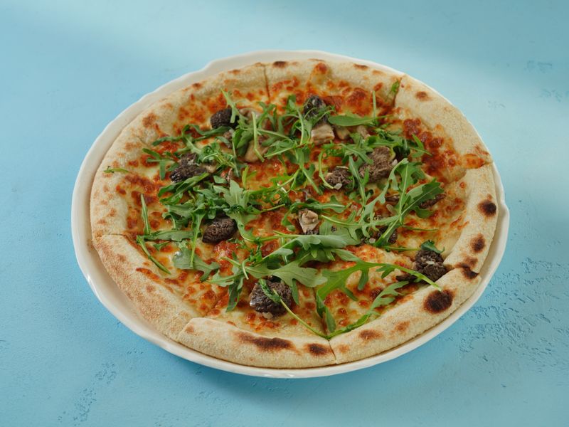 Wild Mushroom Truffle pizza with cremini and truffle oil