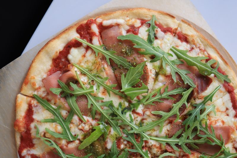 Four Cheese pizza with mozzarella gorgonzola ricotta fontina